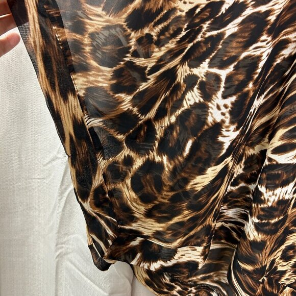 Show Me Your Mumu Overlay Tunic Top Women's Size Small Leopard Print Lightweight - Picture 5 of 8